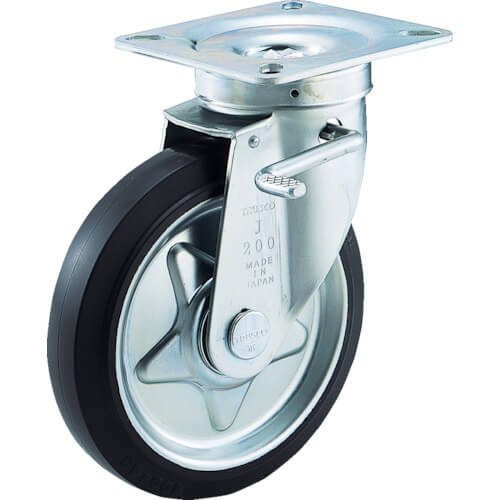 Plate Type Caster α Press Rubber Caster