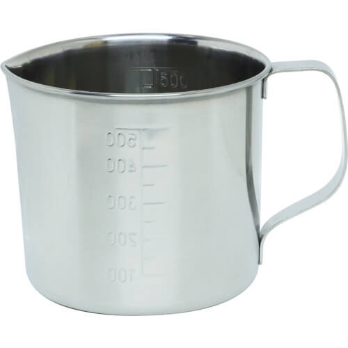 บีกเกอร์สแตนเลสพร้อมพวย 0.5L 92X90