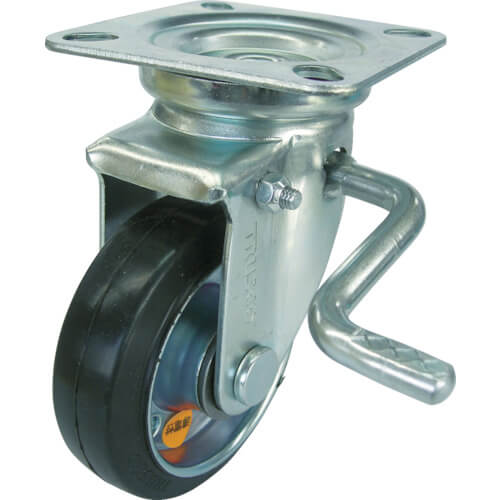 Plate Type electric conductive Caster  (pressed rubber wheel)