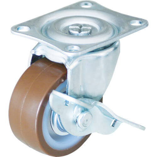 Plate Type Caster TYG Series (nylon wheel urethane tire)  With flexible stopper