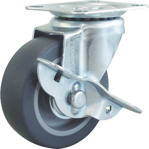 Plate Type Caster TYS Series (tire mark less type)  With flexible stopper