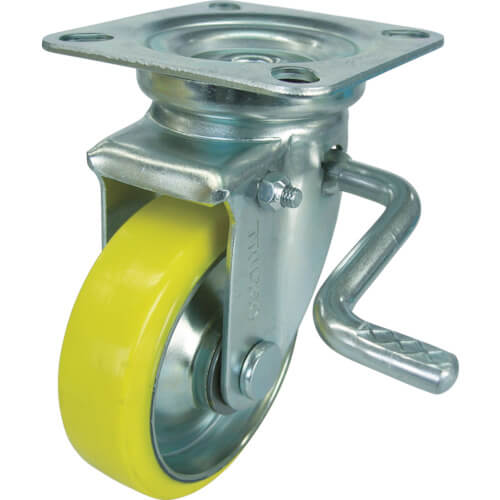 Plate Type Anti-static Caster (press made urethane wheel)  With Flexible Double Stopper