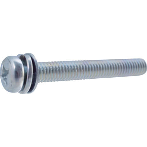 Pan Head Screw with Captive Washer (steel, with round washer)