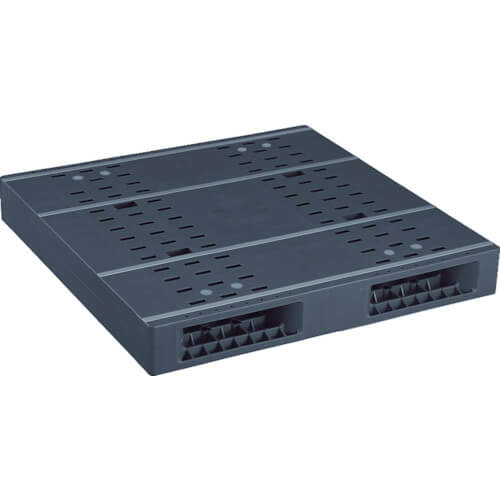 พาเลทพลาสติก ZR-1111E-RR แบบสอดสองด้าน สีดำ