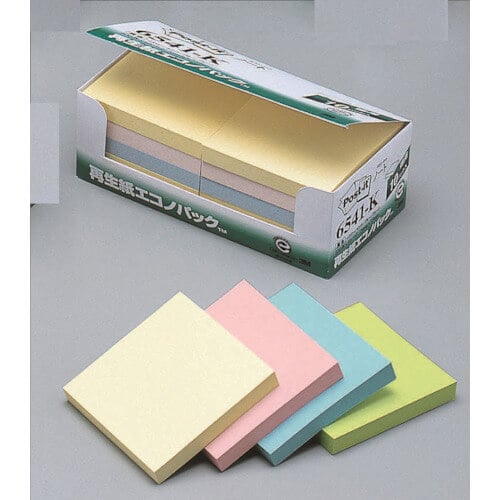 โพสต์-อิท 75 x 75 มม. 100 แผ่น x 10 แผ่นรอง คละ 4 สี