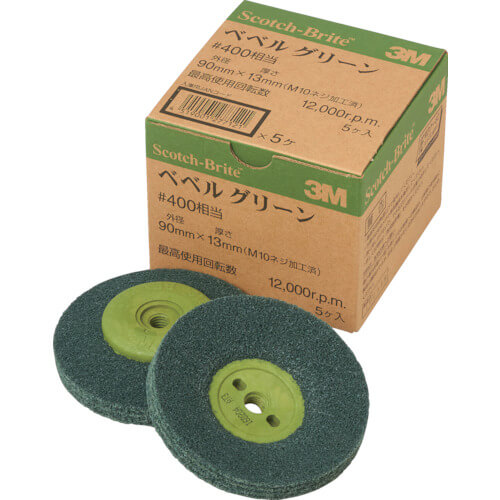 Scotch Bright Bevel Green #400 เทียบเท่ากับเครื่องมือไฟฟ้า